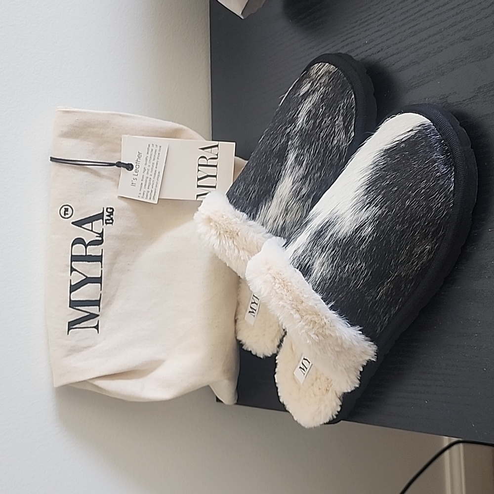 MYRA cowhide Slippers, 7